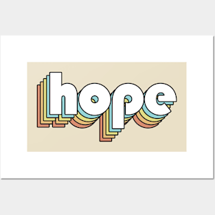 Hope - Retro Rainbow Typography Faded Style Posters and Art